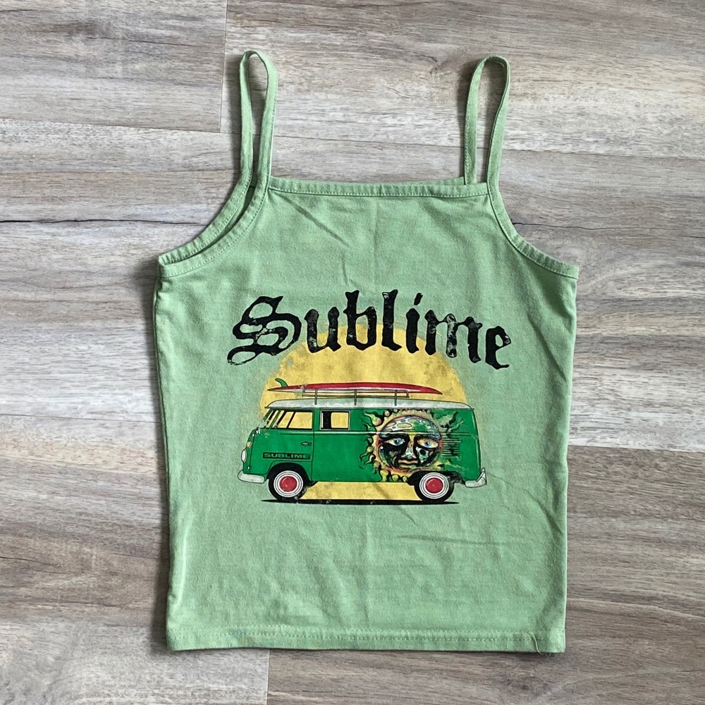 Band Sublime VW van Volkswagen bus tank top shirt green